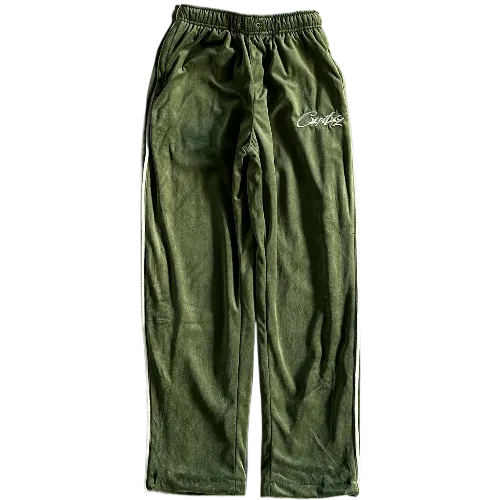 corteiz Velor tracksuit pants - Green